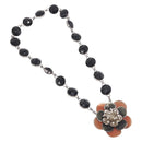 Miu Miu Necklace Metal Black Silver Auth BA14047A-2