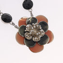 Miu Miu Necklace Metal Black Silver Auth BA14047A-3