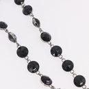 Miu Miu Necklace Metal Black Silver Auth BA14047A-5
