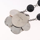 Miu Miu Necklace Metal Black Silver Auth BA14047A-8
