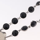 Miu Miu Necklace Metal Black Silver Auth BA14047A-9