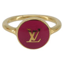 LOUIS VUITTON LV Confetti Ring Metal Fuchsia Pink Gold Tone M1921L Auth BA14048M-2