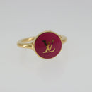 LOUIS VUITTON LV Confetti Ring Metal Fuchsia Pink Gold Tone M1921L Auth BA14048M-6