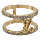 LOUIS VUITTON LV Iconic Strass Ring Metal Gold Tone M1463L LV Auth BA14049M-1