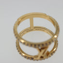 LOUIS VUITTON LV Iconic Strass Ring Metal Gold Tone M1463L LV Auth BA14049M-11