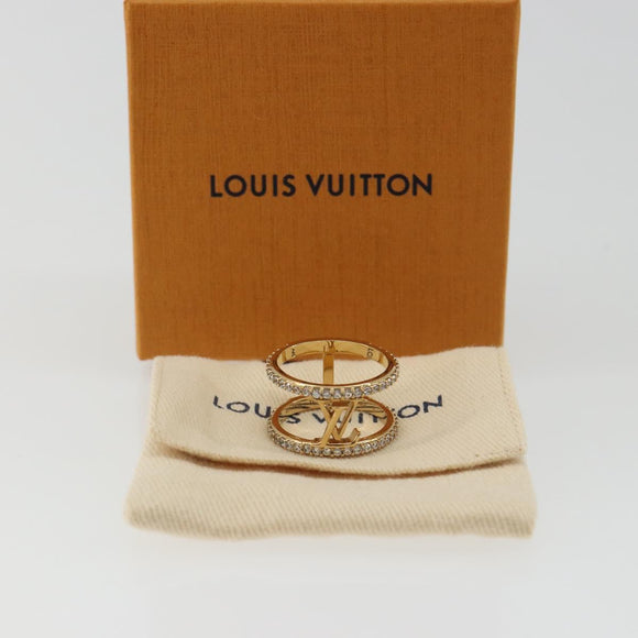 LOUIS VUITTON LV Iconic Strass Ring Metal Gold Tone M1463L LV Auth BA14049M