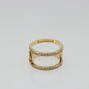 LOUIS VUITTON LV Iconic Strass Ring Metal Gold Tone M1463L LV Auth BA14049M-3