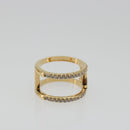 LOUIS VUITTON LV Iconic Strass Ring Metal Gold Tone M1463L LV Auth BA14049M-4