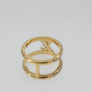 LOUIS VUITTON LV Iconic Strass Ring Metal Gold Tone M1463L LV Auth BA14049M-6