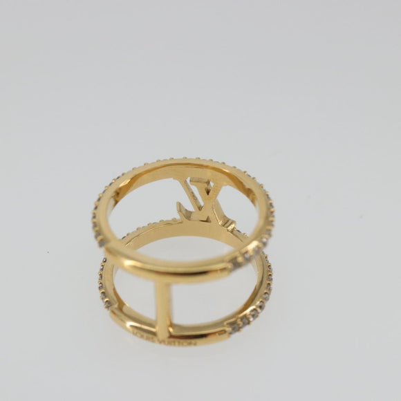 LOUIS VUITTON LV Iconic Strass Ring Metal Gold Tone M1463L LV Auth BA14049M