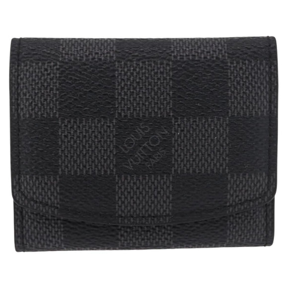 LOUIS VUITTON Damier Grafitte Bouton de Manchette Cuff Case LV Auth BA14050