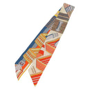 HERMES Twilly Scarf Silk "SANGLES EN ZIGZAG" Ivory Auth BA14065-1