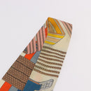 HERMES Twilly Scarf Silk "SANGLES EN ZIGZAG" Ivory Auth BA14065-10