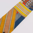 HERMES Twilly Scarf Silk "SANGLES EN ZIGZAG" Ivory Auth BA14065-12