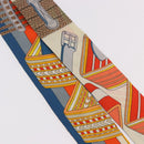 HERMES Twilly Scarf Silk "SANGLES EN ZIGZAG" Ivory Auth BA14065-4