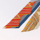 HERMES Twilly Scarf Silk "SANGLES EN ZIGZAG" Ivory Auth BA14065-8