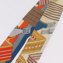 HERMES Twilly Scarf Silk "SANGLES EN ZIGZAG" Ivory Auth BA14065-9