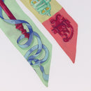 HERMES Twilly Scarf Silk 2 Set Blue Red Green Auth BA14066-9