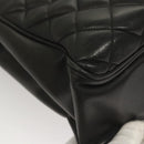 CHANEL Matelasse Chain Shoulder Bag Lamb Skin Black Gold CC Auth BA1407-15