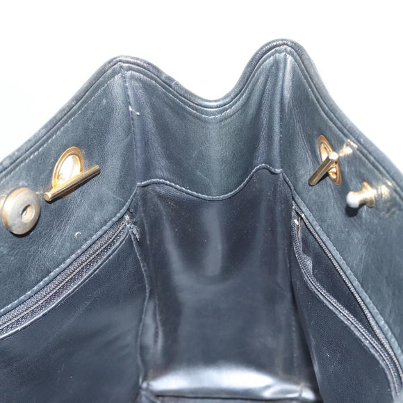 CHANEL Matelasse Chain Shoulder Bag Lamb Skin Black Gold CC Auth BA1407