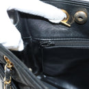 CHANEL Matelasse Chain Shoulder Bag Lamb Skin Black Gold CC Auth BA1407-20