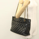 CHANEL Matelasse Chain Shoulder Bag Lamb Skin Black Gold CC Auth BA1407-23