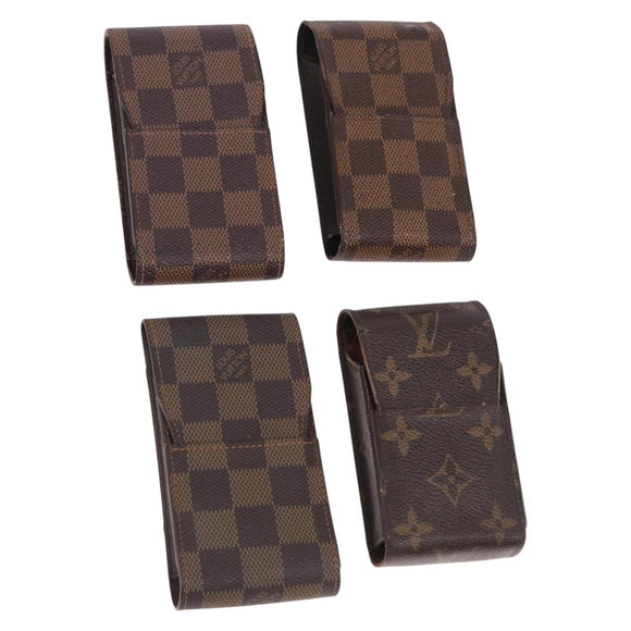 LOUIS VUITTON Etui Cigarette Case Monogram Damier 4 Set LV Auth BA14070