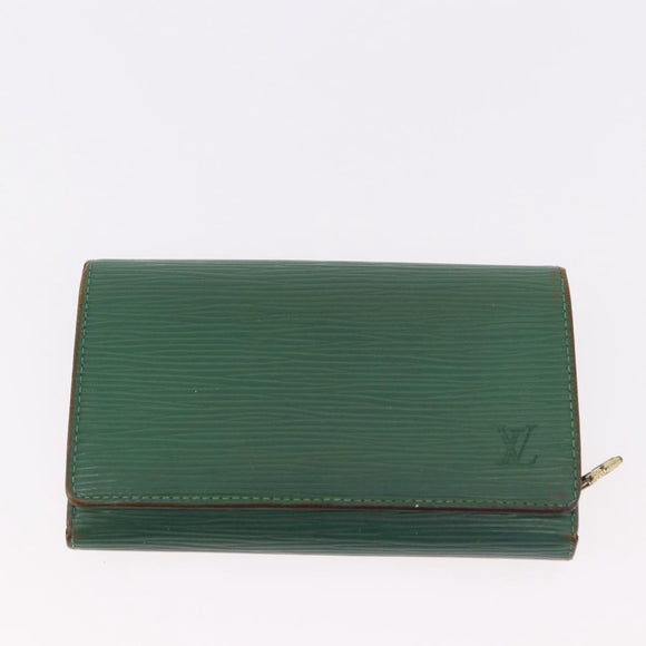 LOUIS VUITTON Epi Wallet 6 Set Black LV Auth BA14071