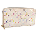LOUIS VUITTON Monogram Multicolor Zippy Wallet White M60274 LV Auth BA14074-1