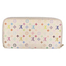LOUIS VUITTON Monogram Multicolor Zippy Wallet White M60274 LV Auth BA14074-2