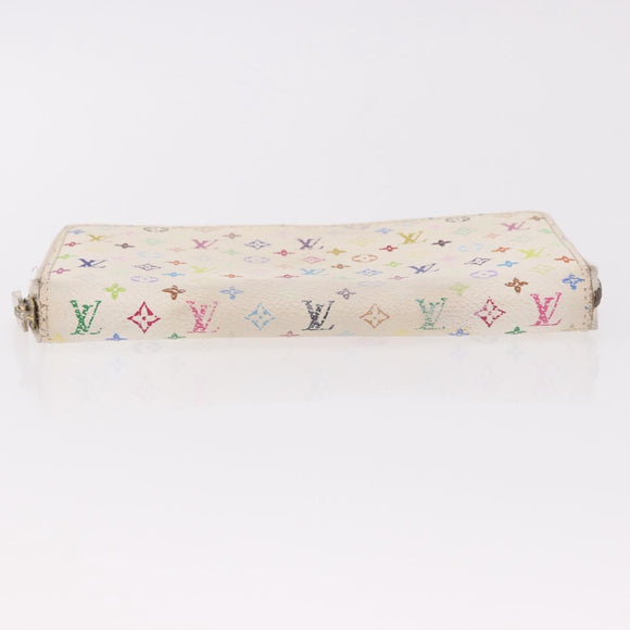 LOUIS VUITTON Monogram Multicolor Zippy Wallet White M60274 LV Auth BA14074