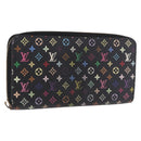 LOUIS VUITTON Monogram Multicolor Zippy Wallet Black M60243 LV Auth BA14075-1