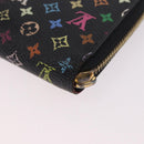 LOUIS VUITTON Monogram Multicolor Zippy Wallet Black M60243 LV Auth BA14075-16