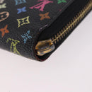 LOUIS VUITTON Monogram Multicolor Zippy Wallet Black M60243 LV Auth BA14075-8