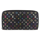 LOUIS VUITTON Monogram Multicolor Zippy Wallet Black M60243 LV Auth BA14075-13