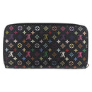LOUIS VUITTON Monogram Multicolor Zippy Wallet Black M60243 LV Auth BA14075-2