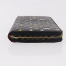 LOUIS VUITTON Monogram Multicolor Zippy Wallet Black M60243 LV Auth BA14075-3
