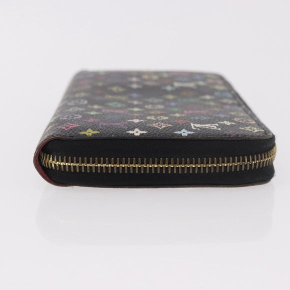 LOUIS VUITTON Monogram Multicolor Zippy Wallet Black M60243 LV Auth BA14075