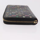 LOUIS VUITTON Monogram Multicolor Zippy Wallet Black M60243 LV Auth BA14075-4
