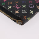 LOUIS VUITTON Monogram Multicolor Zippy Wallet Black M60243 LV Auth BA14075-7