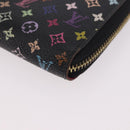 LOUIS VUITTON Monogram Multicolor Zippy Wallet Black M60243 LV Auth BA14075-14