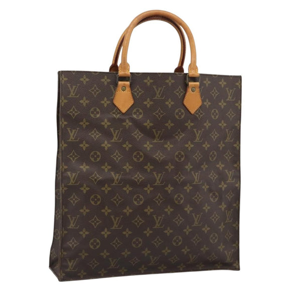 LOUIS VUITTON Monogram Sac Plat Hand Bag M51140 LV Auth BA14080A