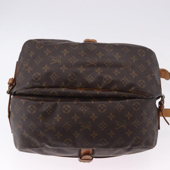 LOUIS VUITTON Monogram Saumur 35 Shoulder Bag M42254 LV Auth BA14087