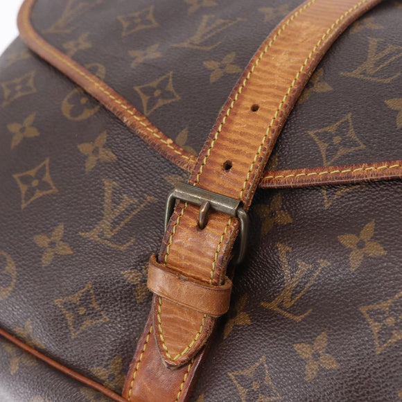 LOUIS VUITTON Monogram Saumur 35 Shoulder Bag M42254 LV Auth BA14087