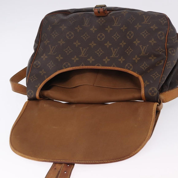 LOUIS VUITTON Monogram Saumur 35 Shoulder Bag M42254 LV Auth BA14087