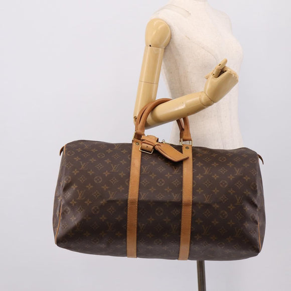 LOUIS VUITTON Monogram Keepall 50 Boston Bag M41426 LV Auth BA14092A