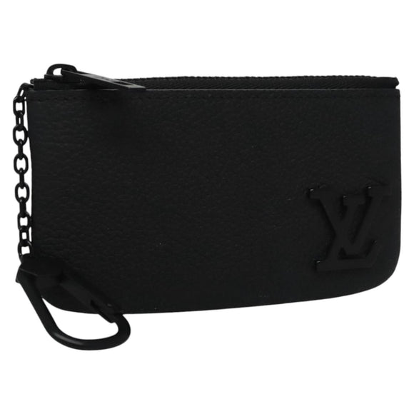 LOUIS VUITTON Aerogram Pochette Cles Coin Purse Black M81031 LV Auth BA140A