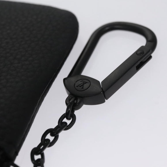 LOUIS VUITTON Aerogram Pochette Cles Coin Purse Black M81031 LV Auth BA140A