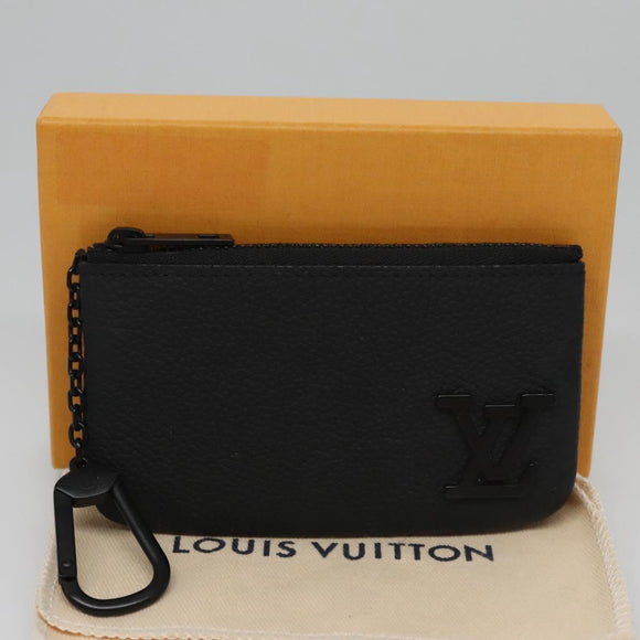LOUIS VUITTON Aerogram Pochette Cles Coin Purse Black M81031 LV Auth BA140A