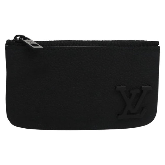 LOUIS VUITTON Aerogram Pochette Cles Coin Purse Black M81031 LV Auth BA140A